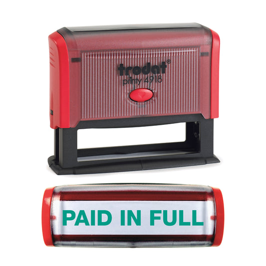Paid In Full - Rubber Stamp - Trodat 4918 - 75mm x 9mm Impression