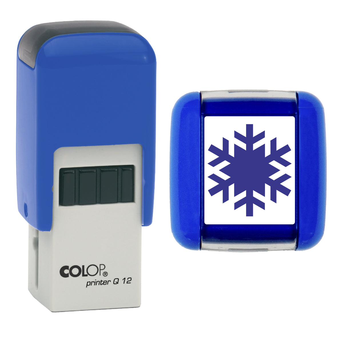 Snowflake - Christmas - Loyalty Card Self-Inking Stamp - COLOP Q12 - 12 x 12mm - violet ink