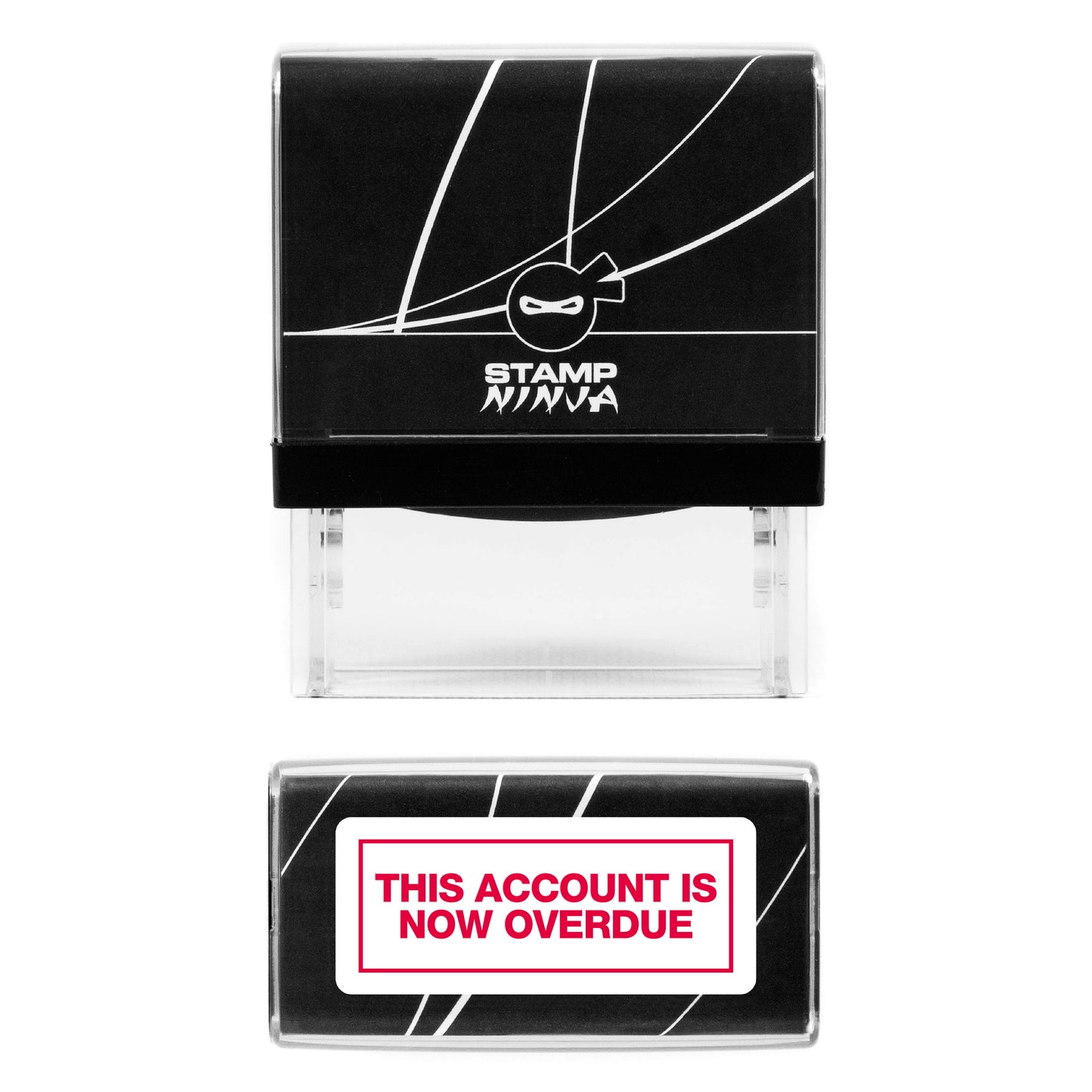 This Account Is Now Overdue With Border - Rubber Stamp - 45mm x 18mm Impression
