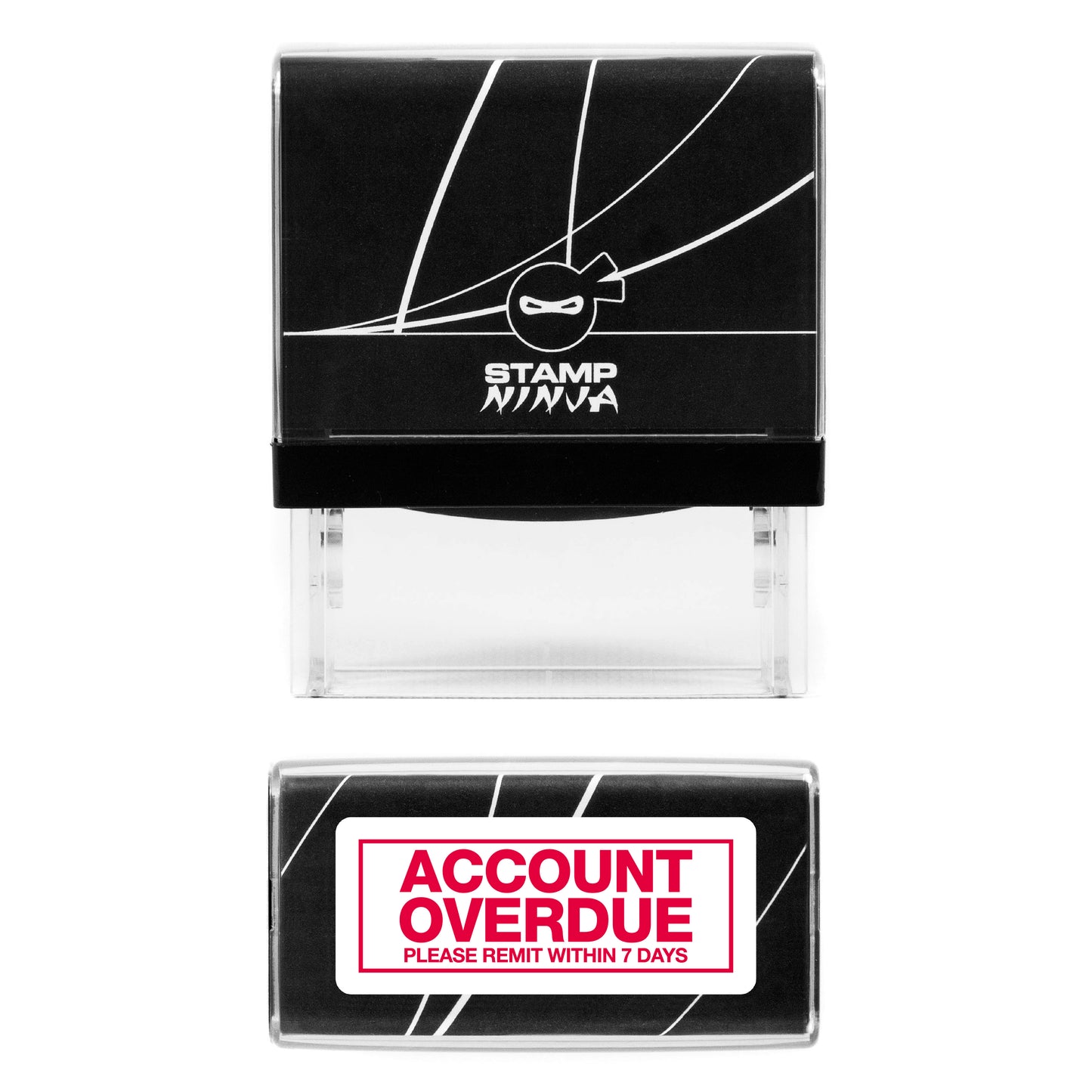 Account Overdue - With Border - Rubber Stamp - 45mm x 18mm Impression