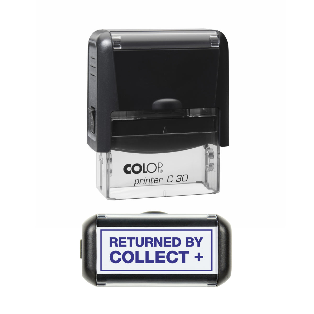 Returned by Collect Plus COLOP C30 violet ink impression