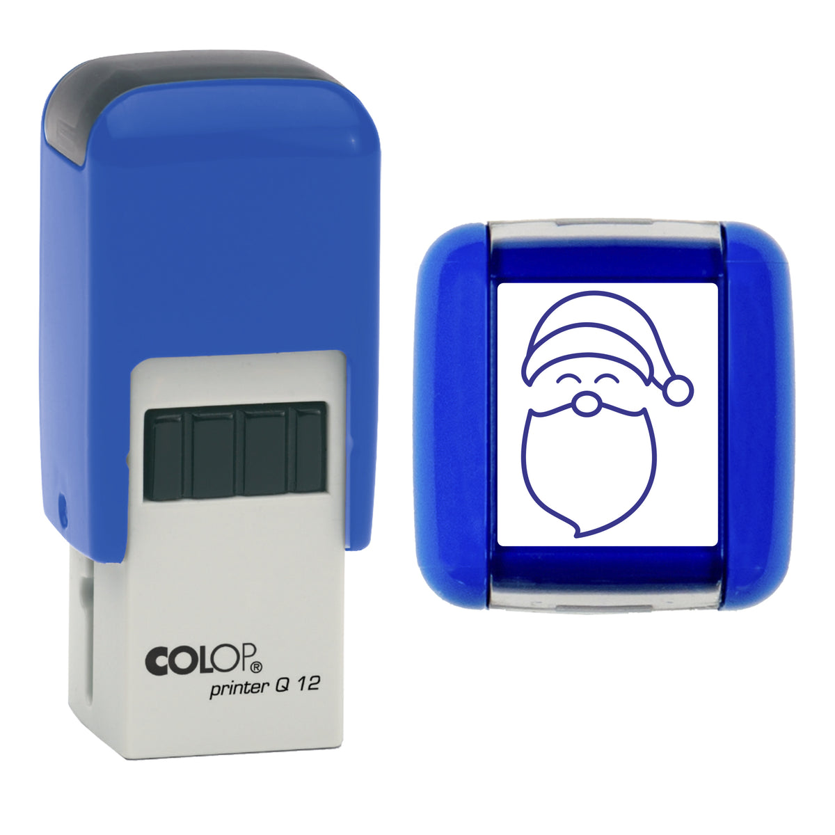 Santa - Christmas Loyalty Card Rubber Stamp - Loyalty Card Self-Inking Stamp - COLOP Q12 - 12 x 12mm - violet ink