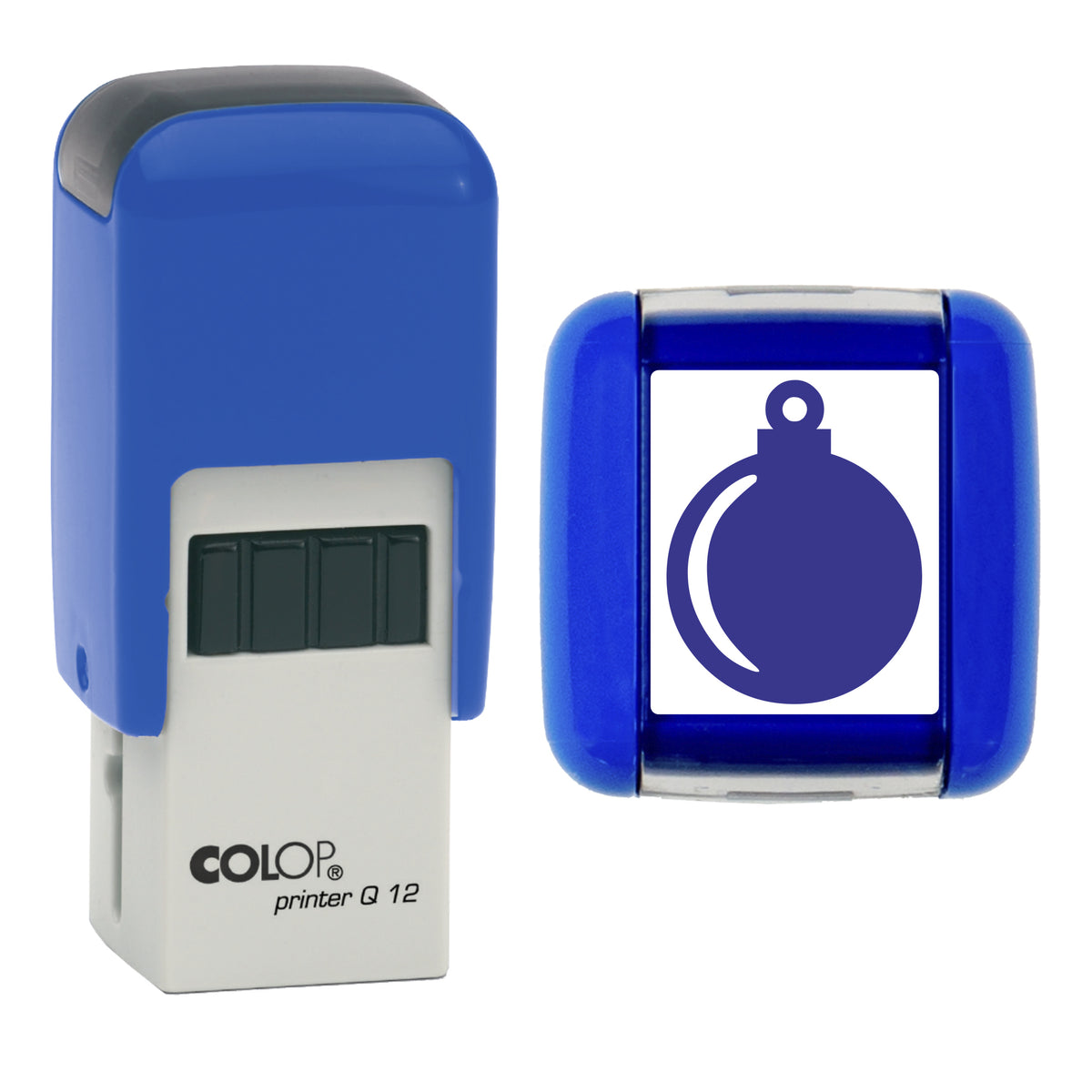 Bauble - Christmas Loyalty Card Rubber Stamp - Loyalty Card Self-Inking Stamp - COLOP Q12 - 12 x 12mm - violet ink