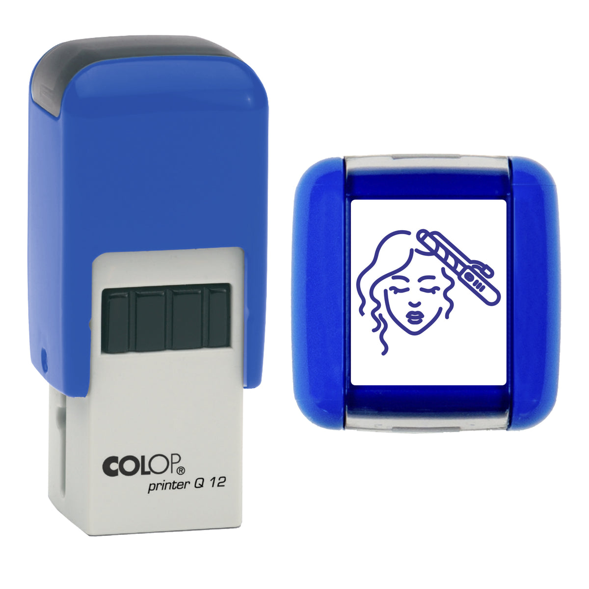 Hair - Salon Loyalty Card Rubber Stamp - Loyalty Card Self-Inking Stamp - COLOP Q12 - 12 x 12mm - violet ink