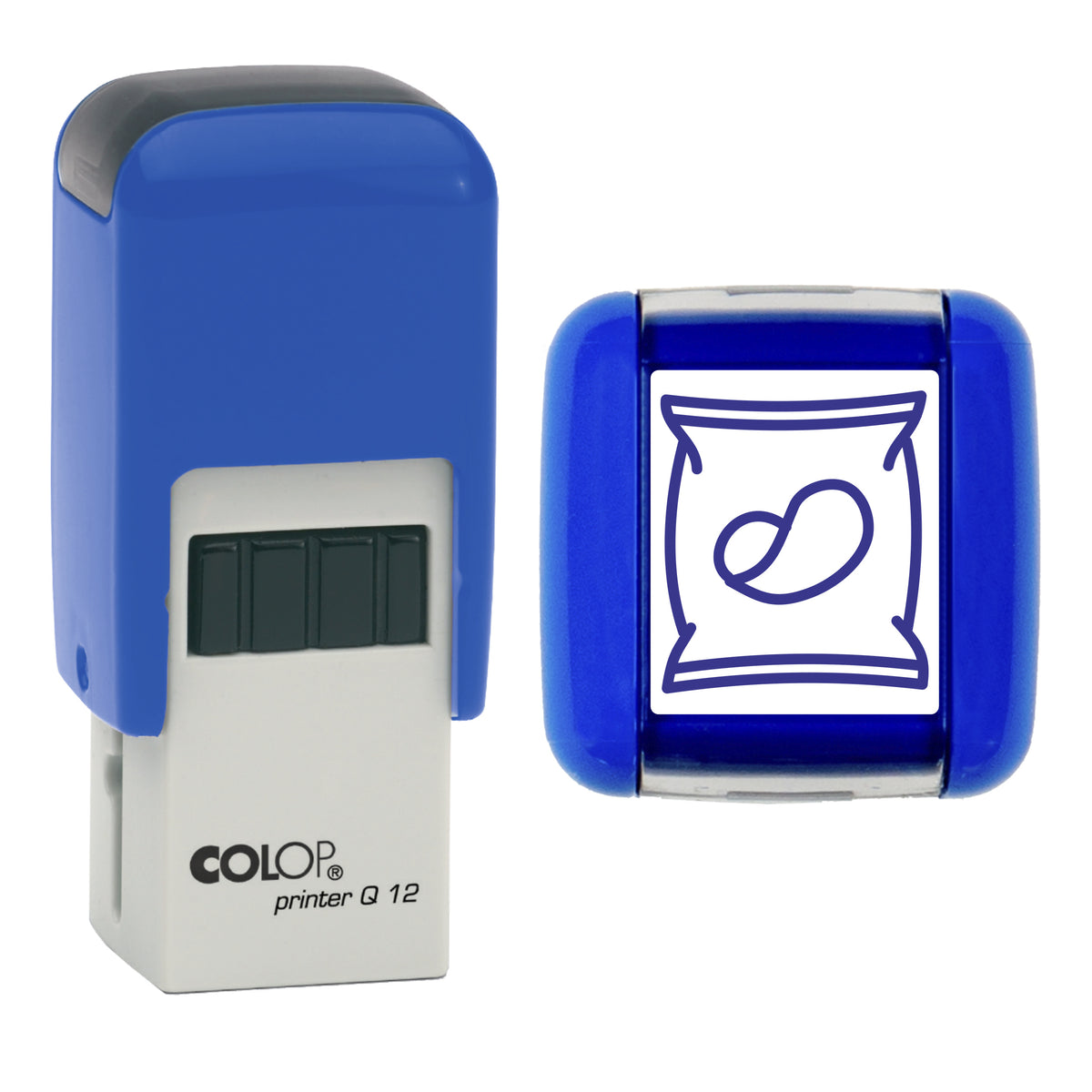Crisps - Café - Takeaway Loyalty Card Rubber Stamp - Loyalty Card Self-Inking Stamp - COLOP Q12 - 12 x 12mm - violet ink