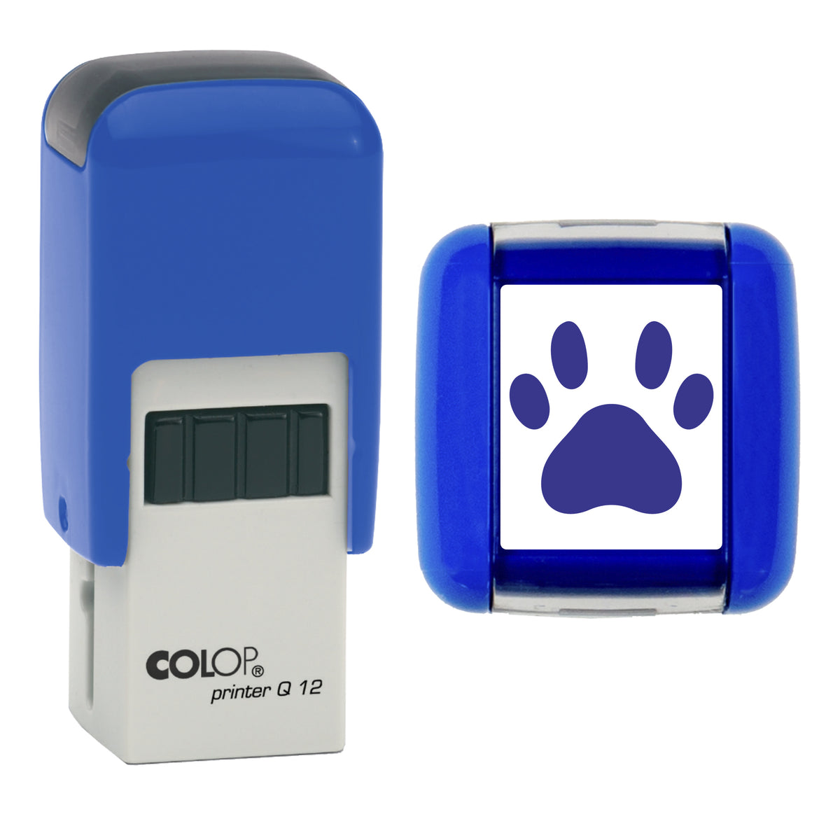 Dog Paw stamp, COLOP Q12, violet ink