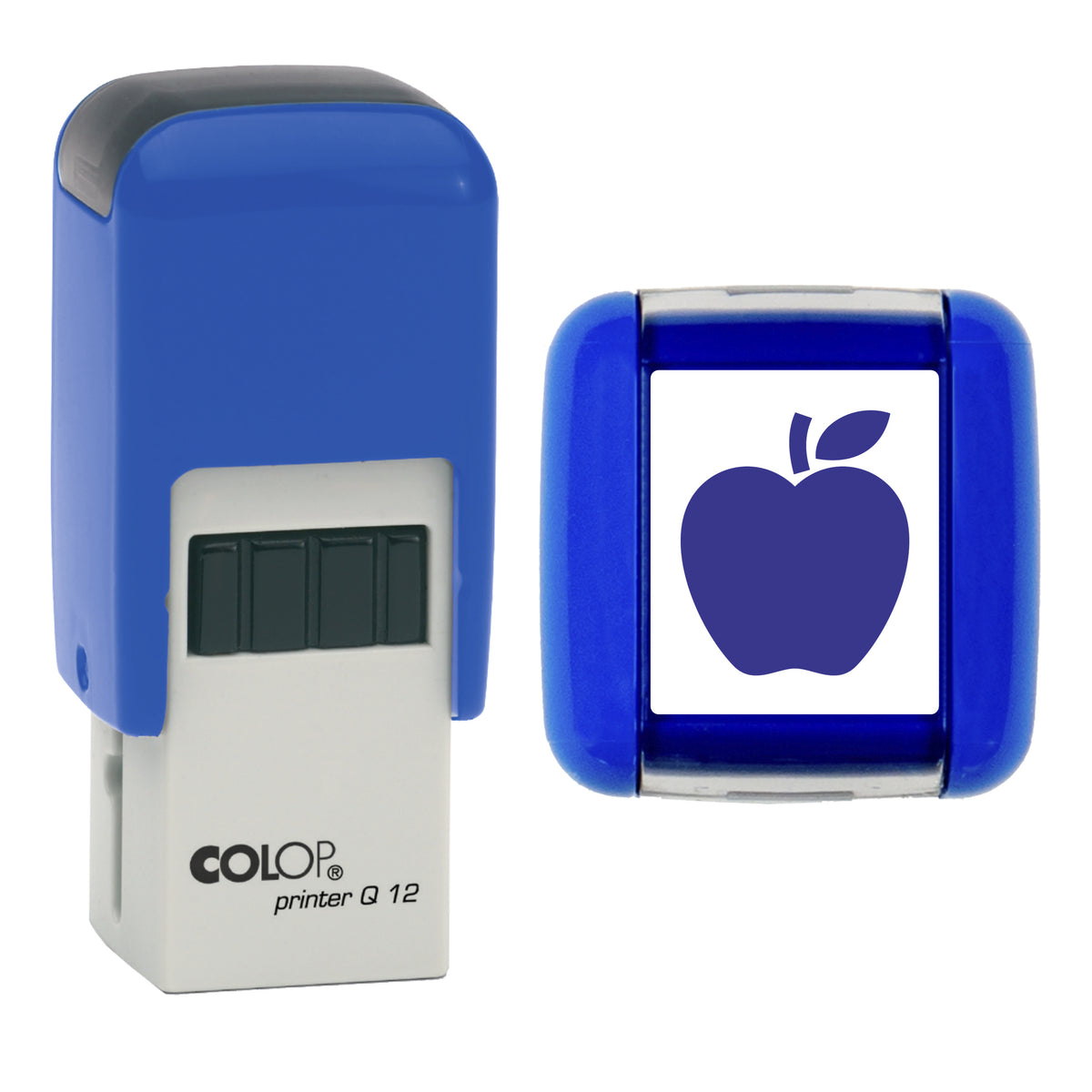 Apple stamp, COLOP Q12, violet ink