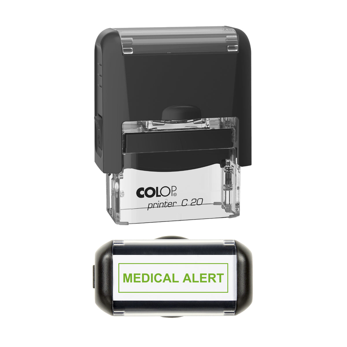 Medical Alert Stamp, COLOP C20, 37 x 12mm, light_green ink