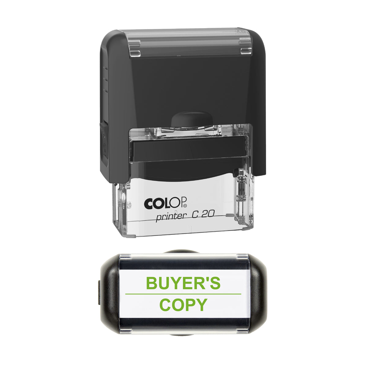 Buyer's Copy Stamp, COLOP C20, 37 x 12mm, light_green ink
