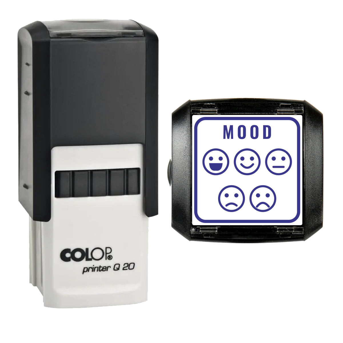 Mood Tracker Journal Stamp, COLOP Q20, 20 x 20mm, violet ink