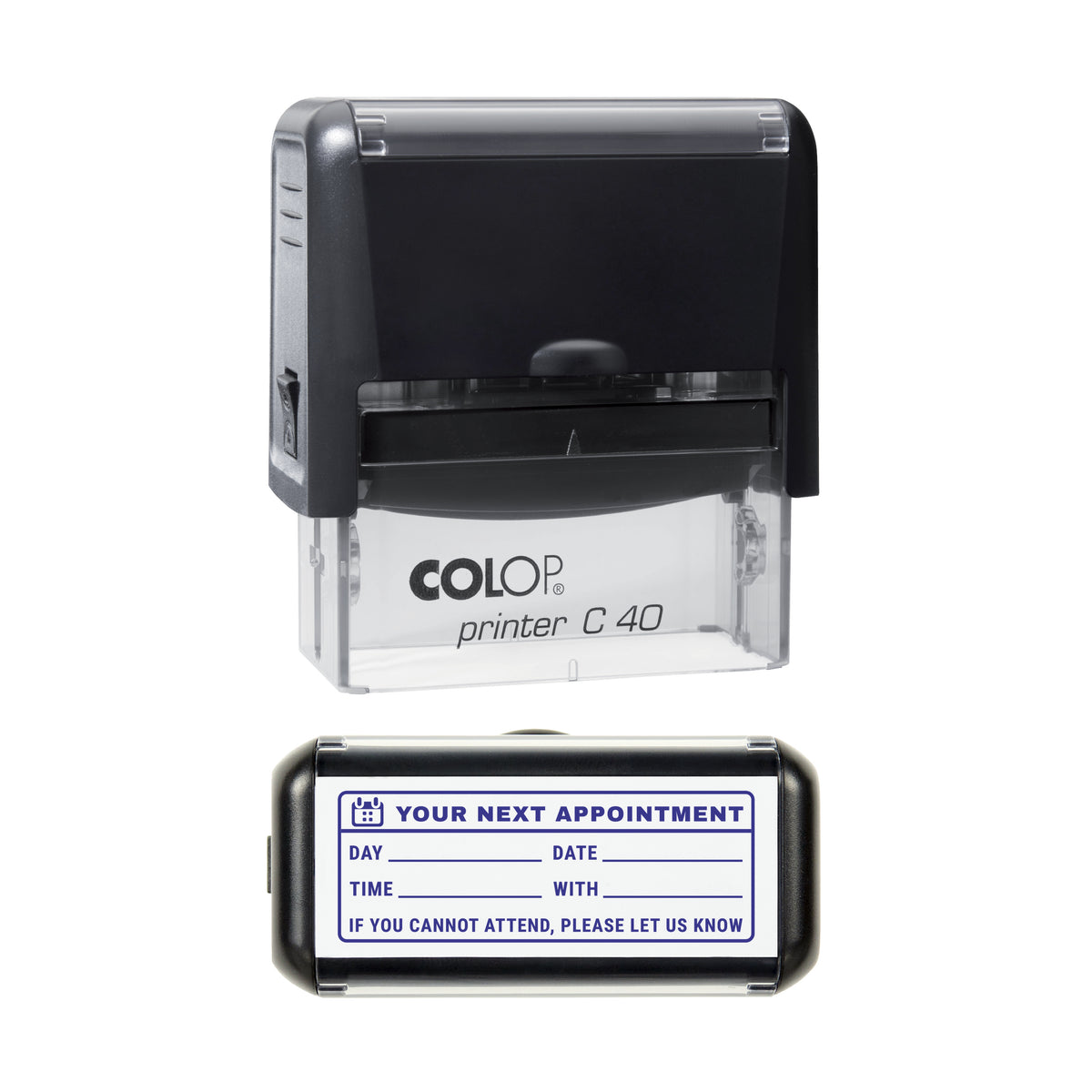 Next Appointment Stamp, COLOP C40, 58 x 22mm, violet ink