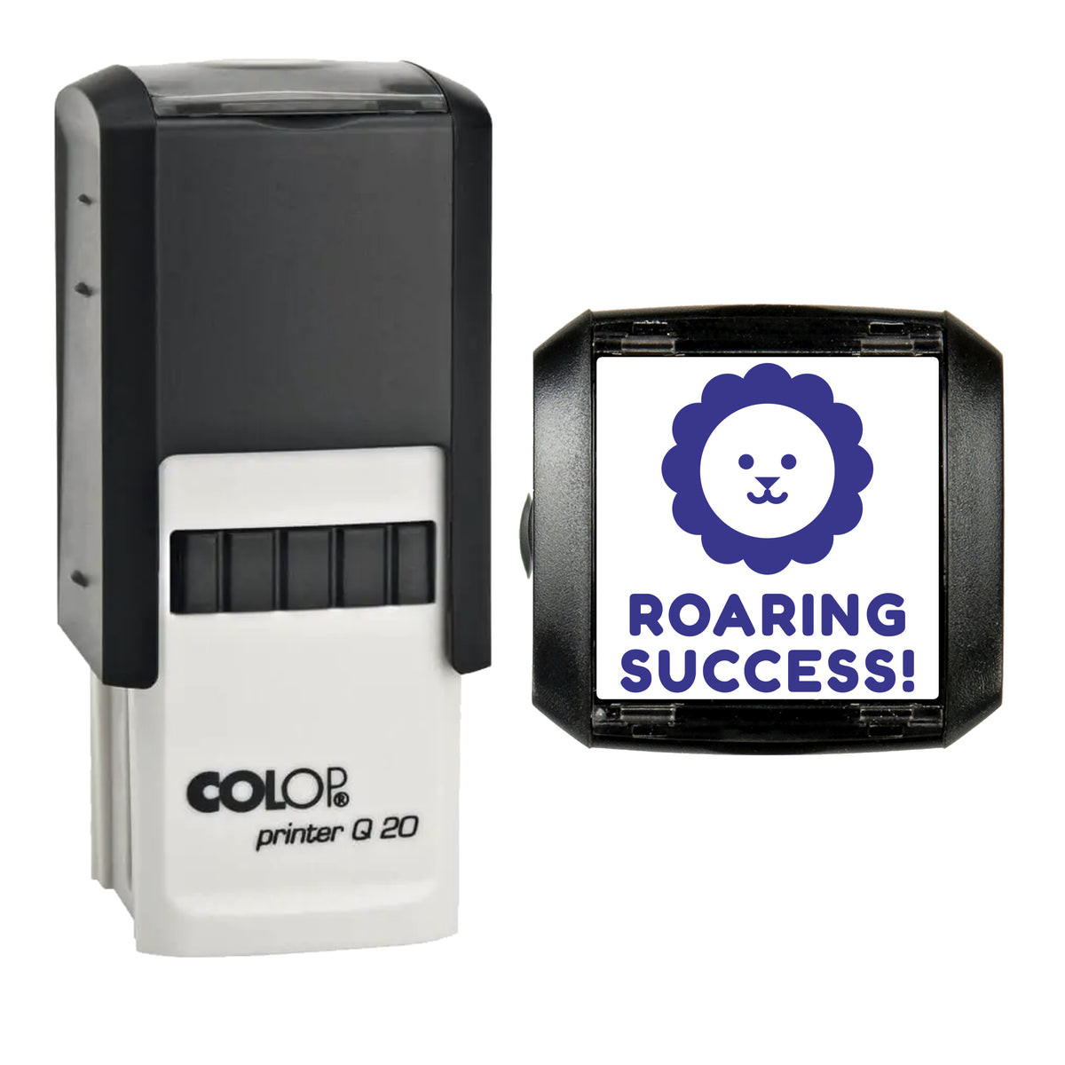 Roaring Success Lion Reward Stamp, COLOP Q20, 20 x 20mm, violet ink