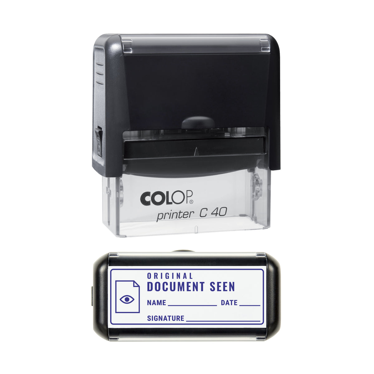 Original Document Seen Record Stamp, COLOP C40, 58 x 22mm, violet ink