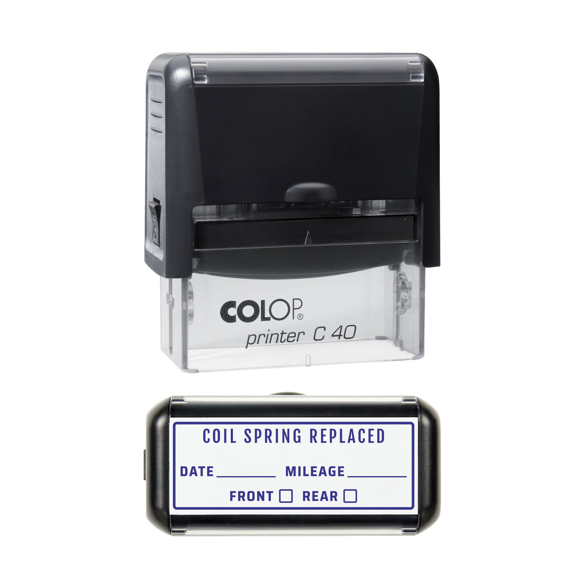 Coil Spring Replaced Stamp, COLOP C40, 58 x 22mm, violet ink