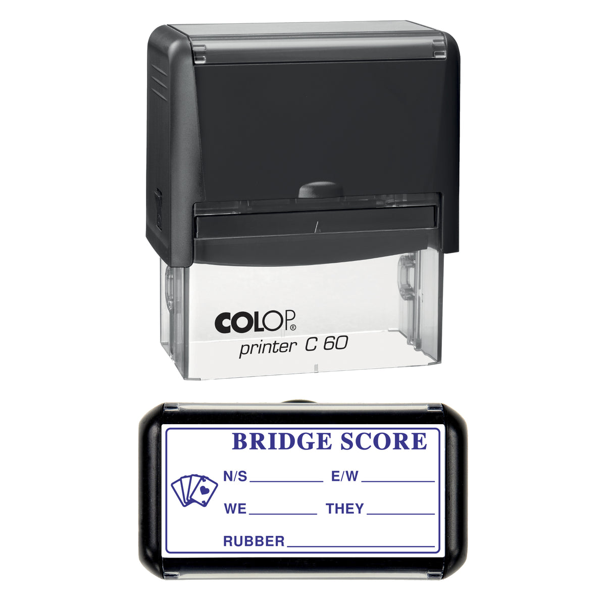 Bridge Rubber Score Stamp, COLOP C60, 77 x 36mm, violet ink