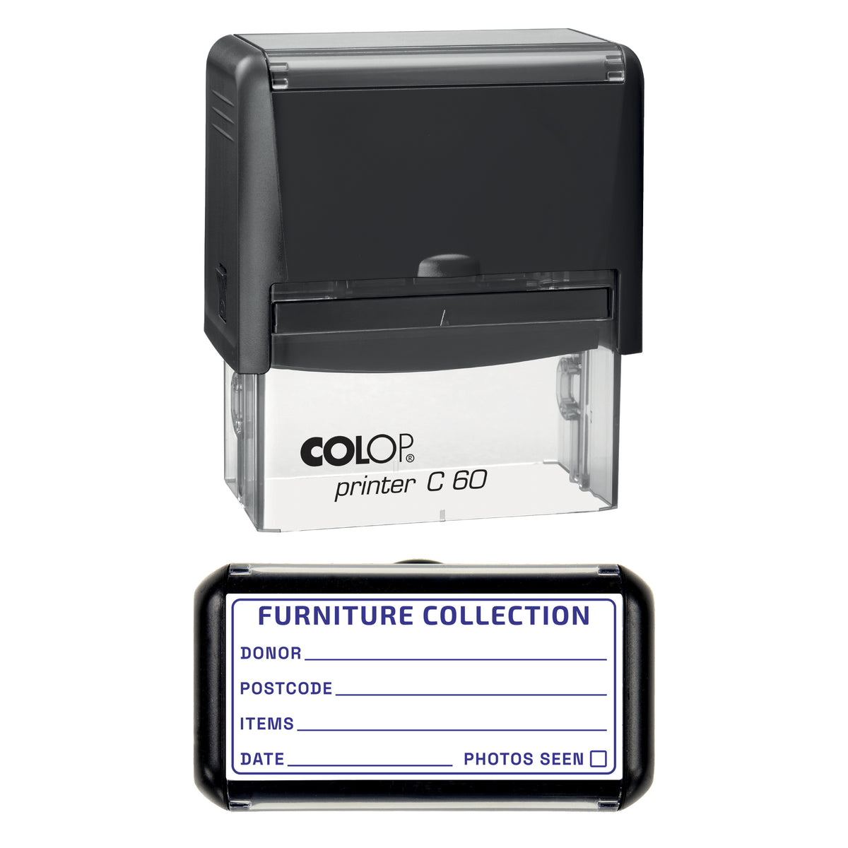 Furniture Collection Stamp, COLOP C60, 77 x 36mm, violet ink