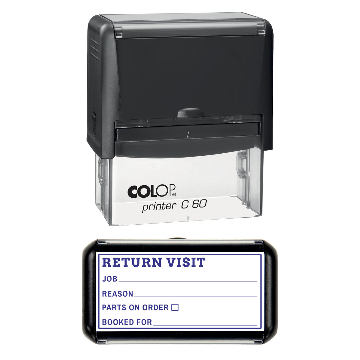 Return Visit Stamp, COLOP C60, 77 x 36mm, violet ink