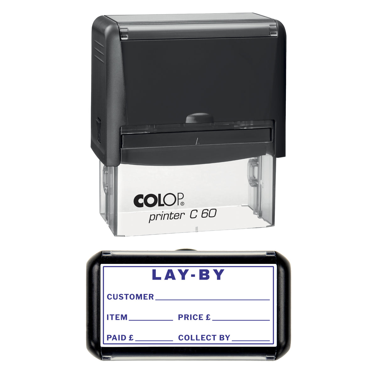 Lay-By Stamp, COLOP C60, 77 x 36mm, violet ink