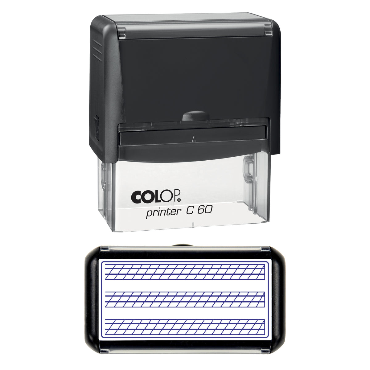 Calligraphy Guide Lines Stamp, COLOP C60, 77 x 36mm, violet ink