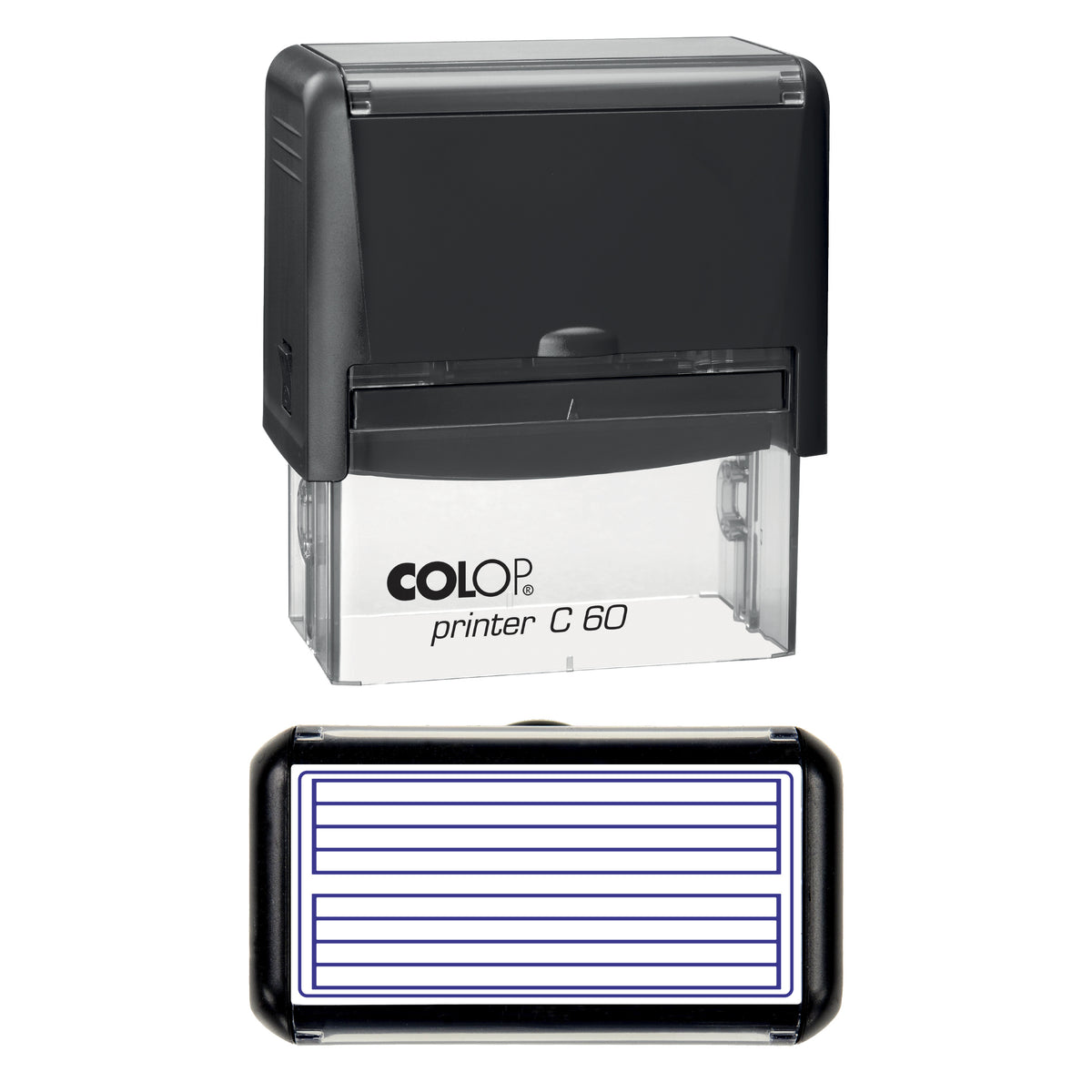 Blank Music Staves Stamp, COLOP C60, 77 x 36mm, violet ink