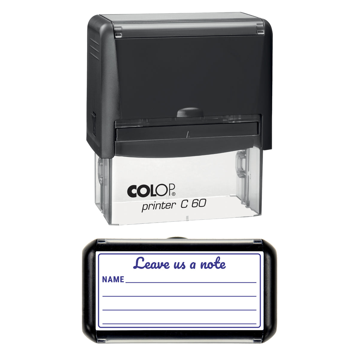 Leave Us a Note Stamp, COLOP C60, 77 x 36mm, violet ink
