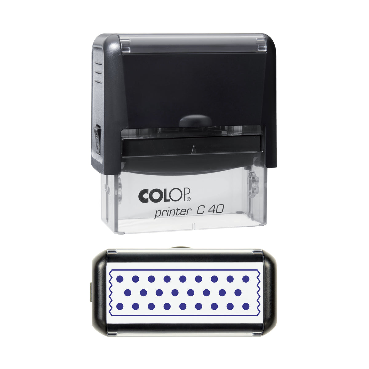 Dotted Washi Strip Stamp, COLOP C40, 58 x 22mm, violet ink