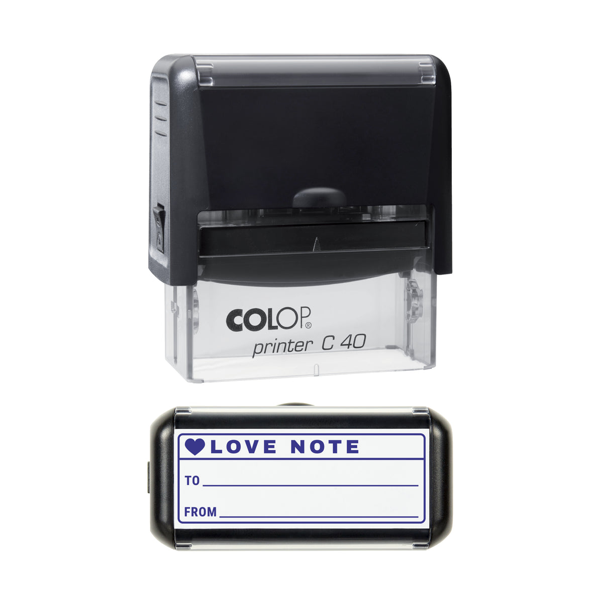 Love Note To and From Stamp, COLOP C40, 58 x 22mm, violet ink
