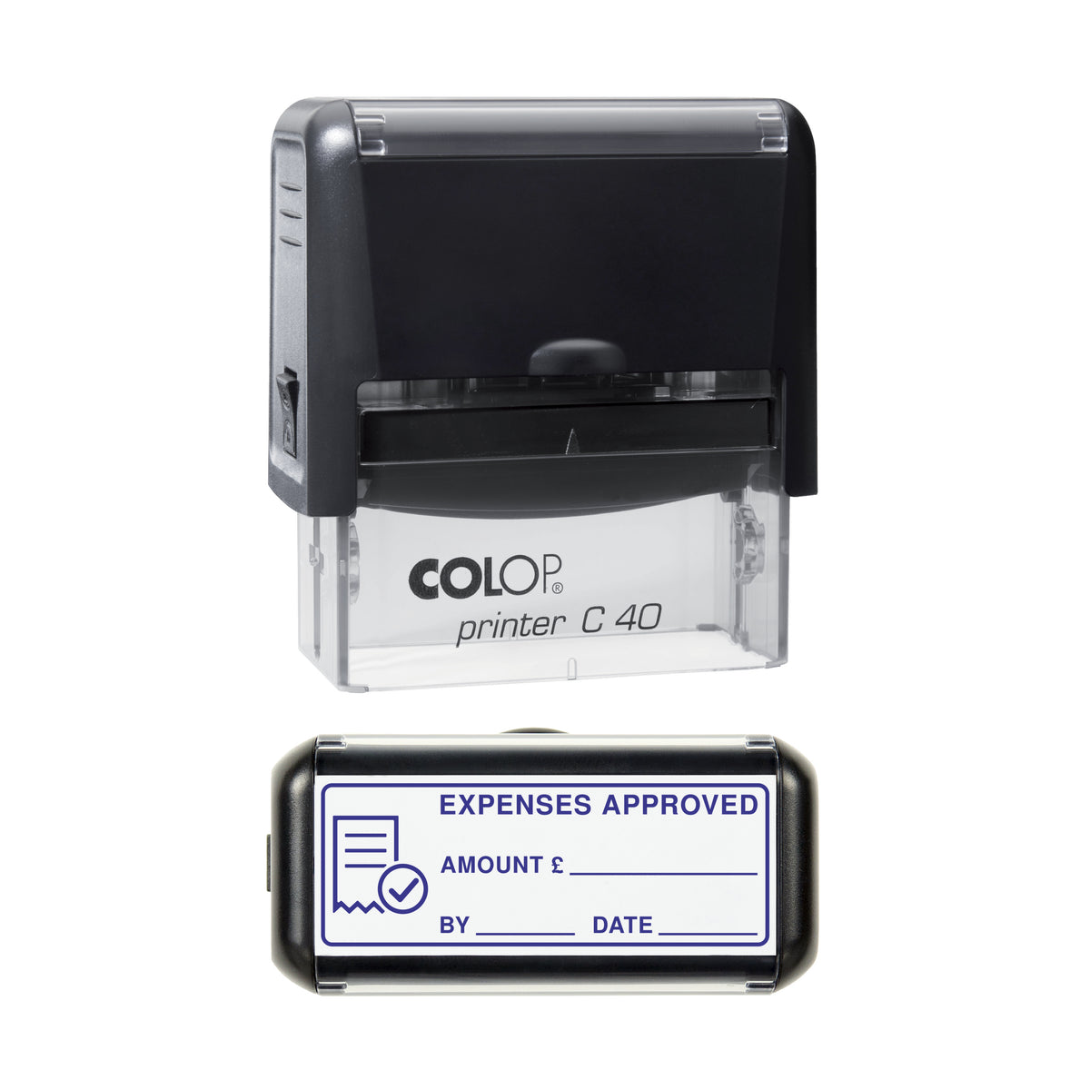 Expenses Approved Stamp, COLOP C40, 58 x 22mm, violet ink