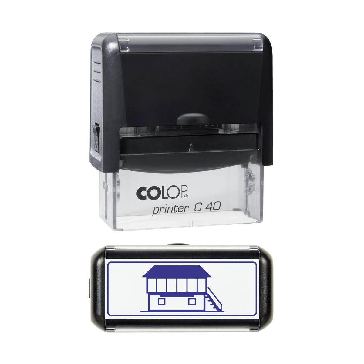 Railway Signal Box Stamp, COLOP C40, 58 x 22mm, violet ink