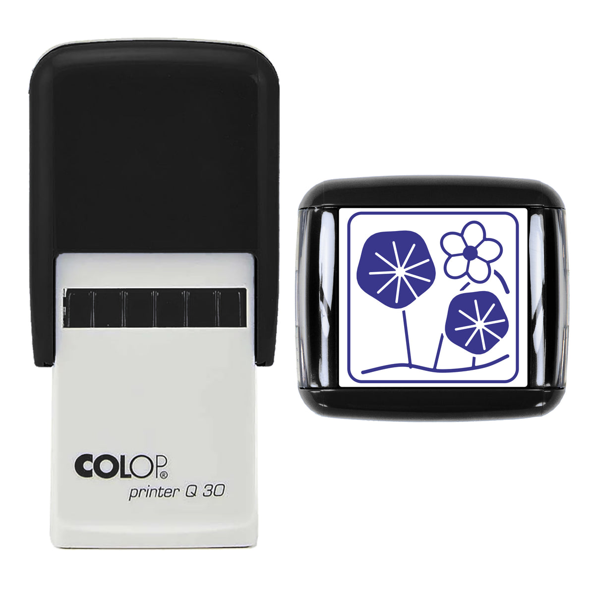 Nasturtium Stamp, COLOP Q30, 30 x 30mm, violet ink