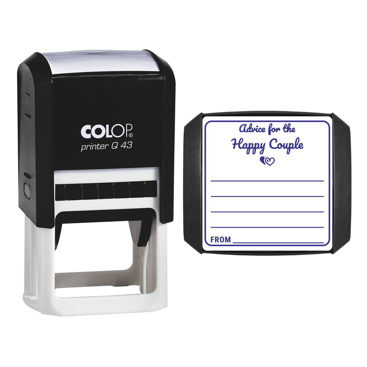 Advice for the Happy Couple Stamp, COLOP Q43, 43 x 43mm, violet ink