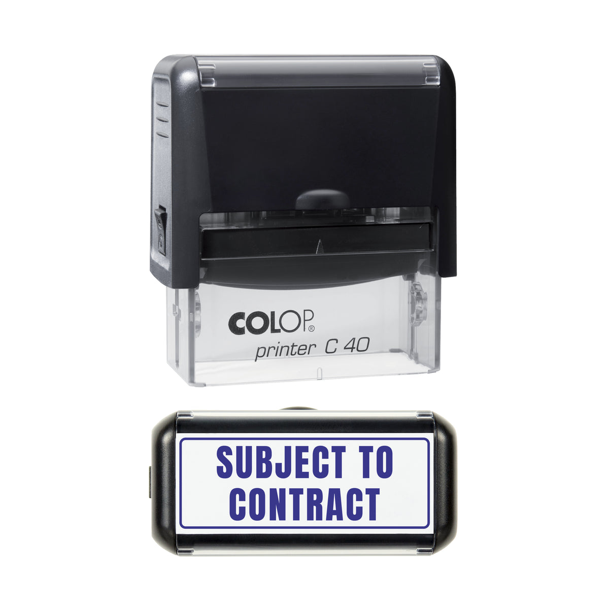 Subject to Contract Stamp, COLOP C40, 58 x 22mm, violet ink