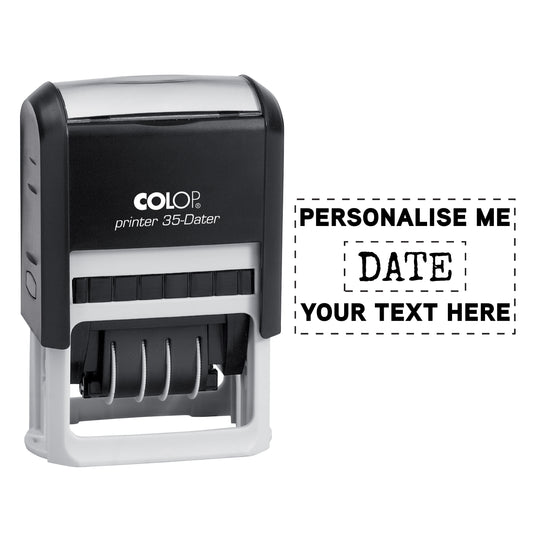 Date Stamp - Self Inking - Personalised - 30 x 50 mm - Up to four lines of text