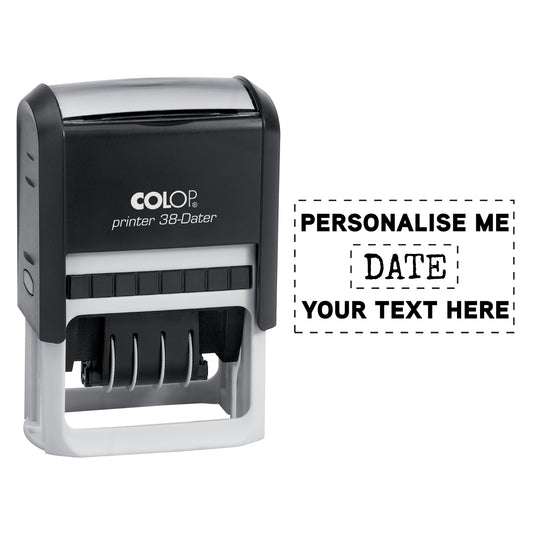 Date Stamp - Self Inking - Personalised - 33 x 56 mm - Up to 6 lines of text