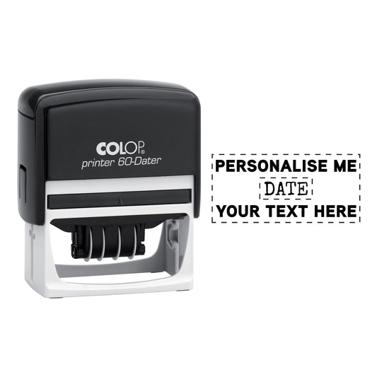 Date Stamp - Self Inking - Personalised - 37 x 76 mm - Up to 6 lines of text