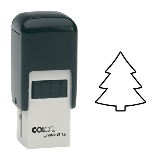Christmas Tree - Loyalty Card Rubber Stamp - 11mm x 11mm Impression