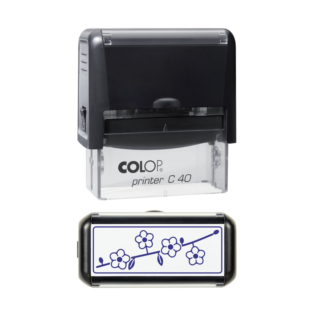 Blossom Branch Stamp, 58 x 22mm, COLOP C40