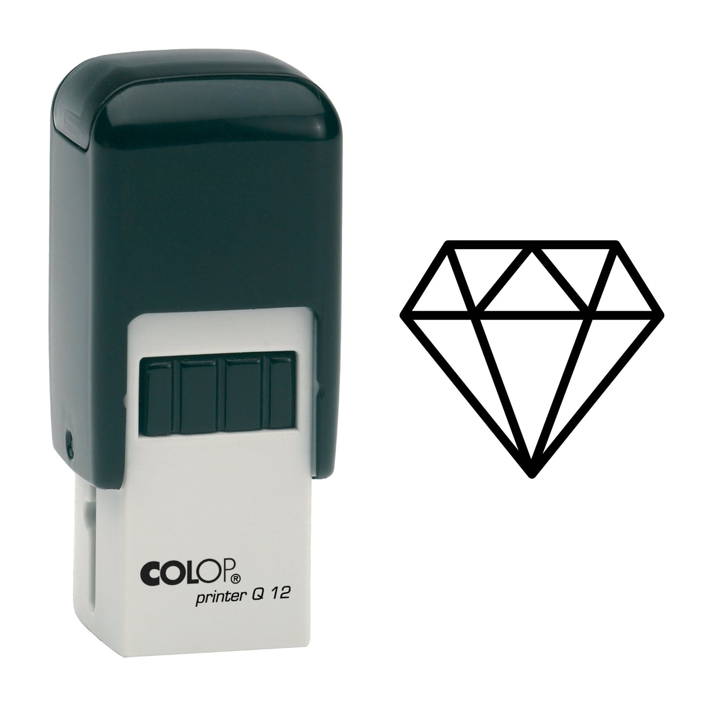 Diamond - Loyalty Card Rubber Stamp - 11mm x 11mm Impression