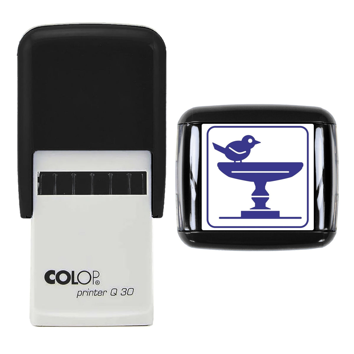 Garden Bird Bath Stamp, 30 x 30mm, COLOP Q30