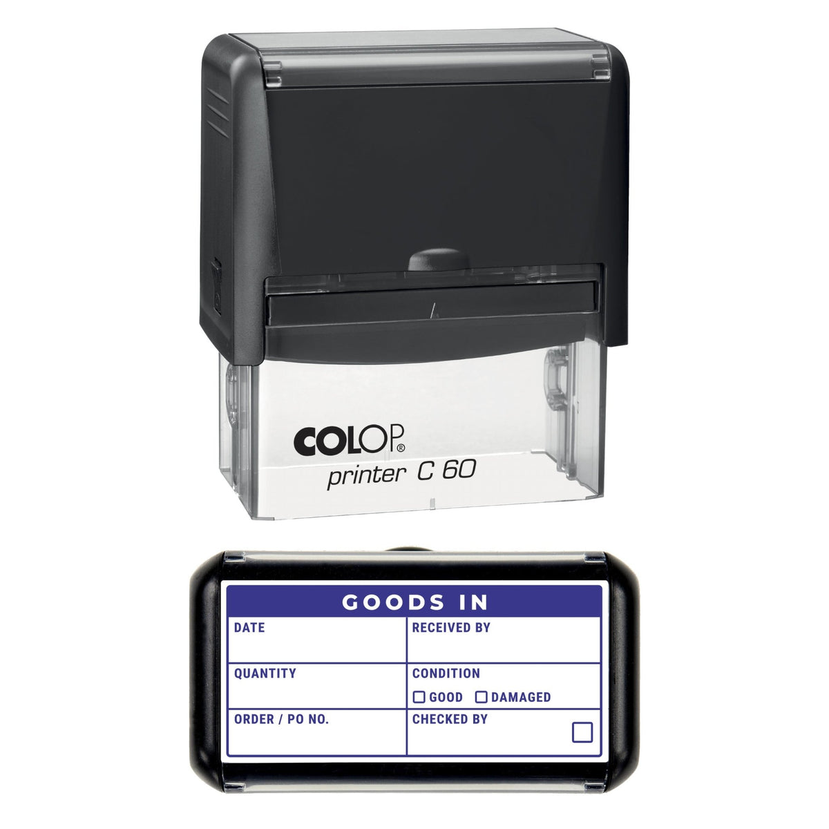 Goods In Check Grid Stamp, 77 x 36mm, COLOP C60