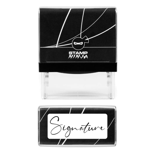 Custom Self-Inking Signature Stamp - Upload Your Signature - 48mm x 18mm
