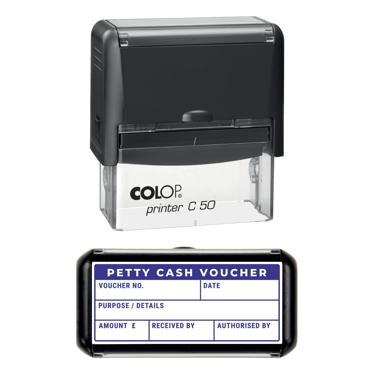 Petty Cash Voucher Stamp, 70 x 30mm, COLOP C50