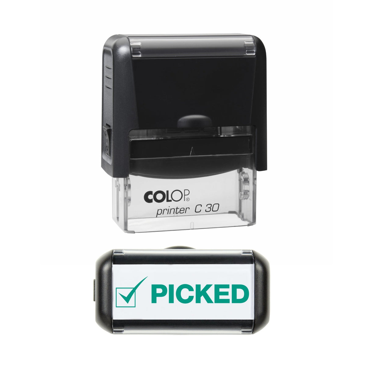 Ticked Picked - Rubber Stamp - 45mm x 11mm Impression