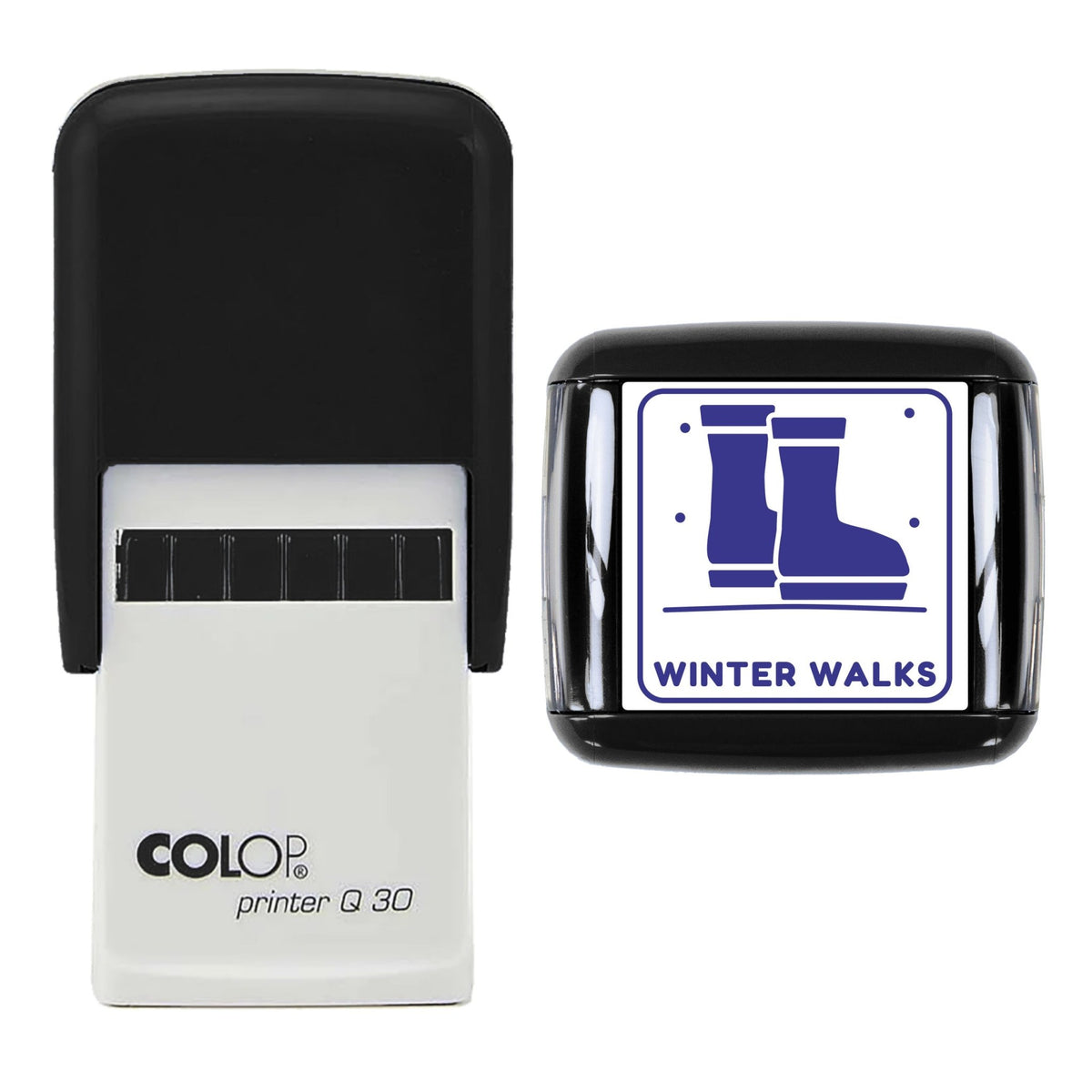 Winter Walks Wellies Stamp, 30 x 30mm, COLOP Q30
