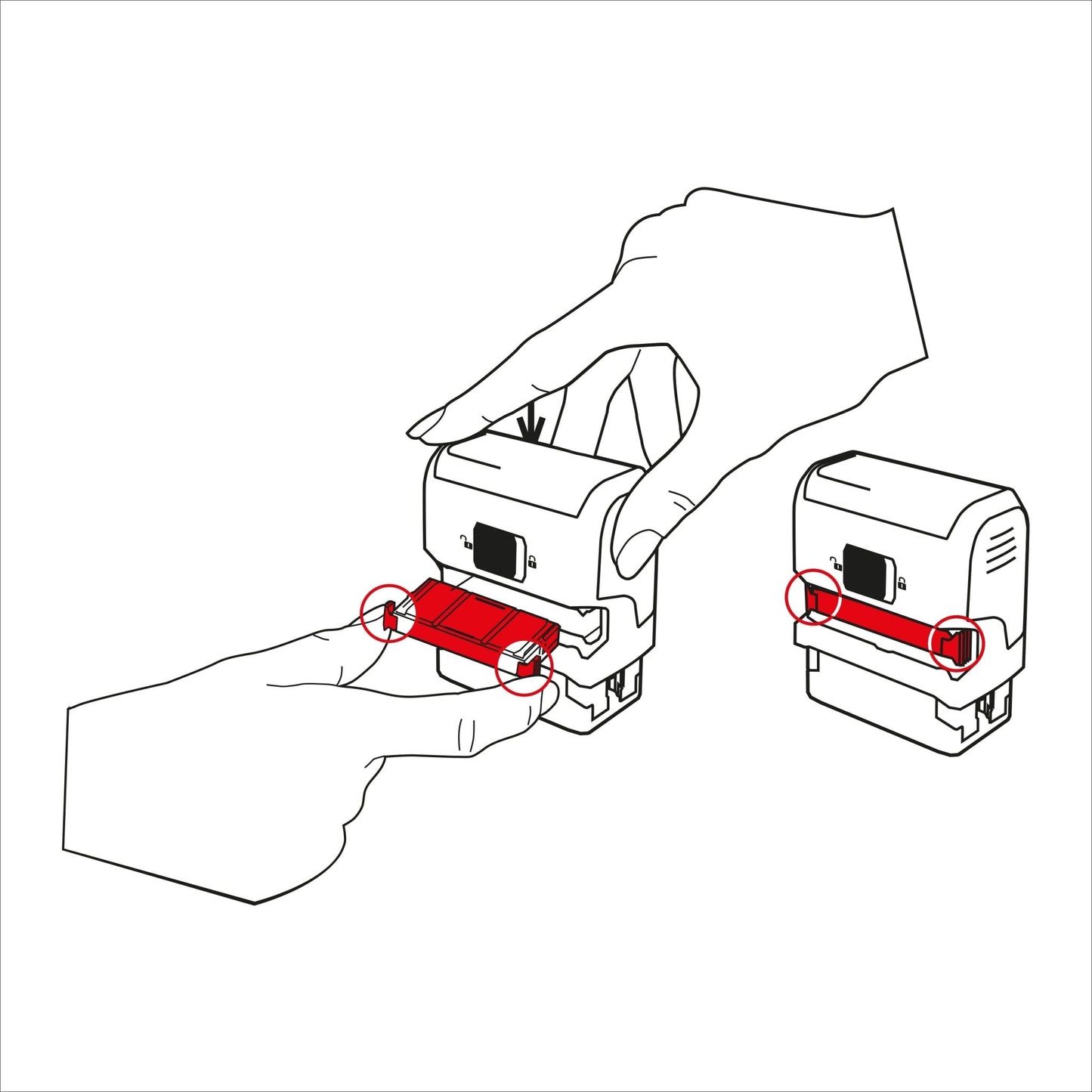 Fragile Handle With Care Rubber Stamp - Trodat 4912 - 45mm x 18mm Impression