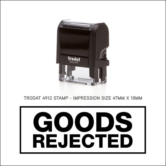Goods Rejected - Rubber Stamp - Trodat 4912 - 47mm x 18mm Impression