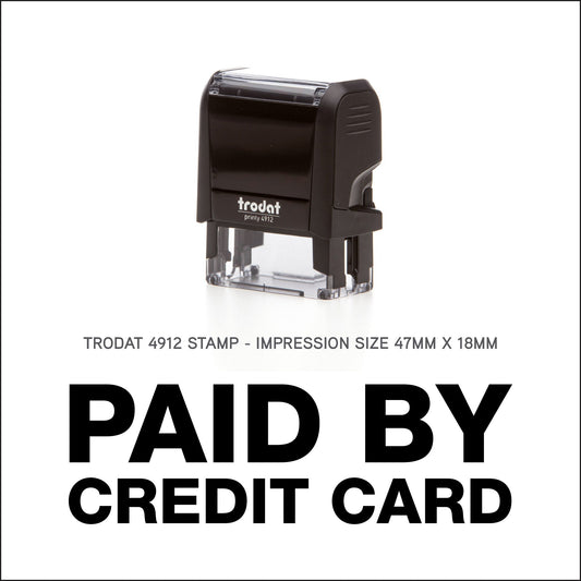 Paid By Credit Card - Rubber Stamp - Trodat 4912 - 47mm x 18mm Impression