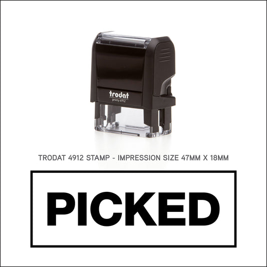 Picked - Rubber Stamp - Trodat 4912 - 47mm x 18mm Impression