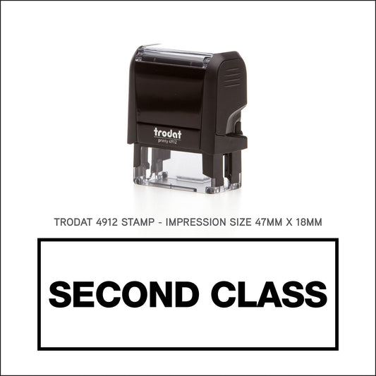 Second Class With Border - Rubber Stamp - Trodat 4912 - 47mm x 18mm Impression