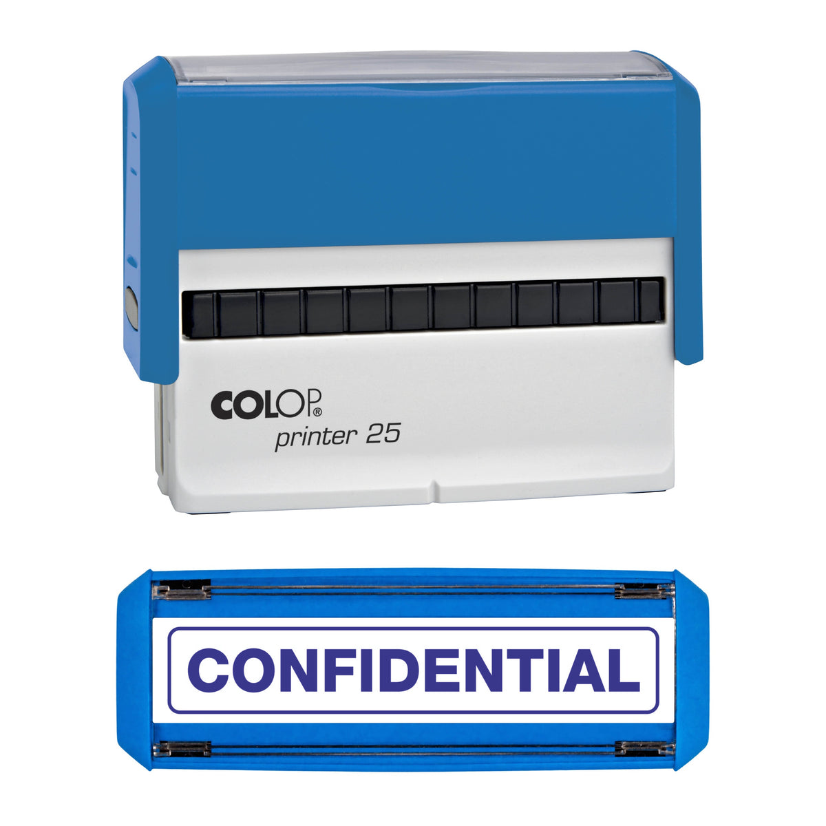 Confidential - Rubber Stamp - COLOP P25 - 75mm x 7mm Impression — violet ink